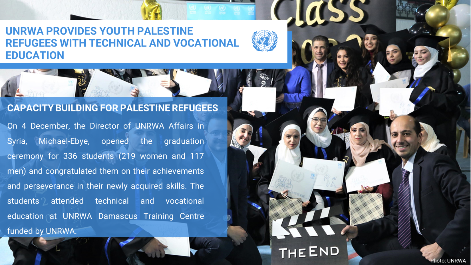 UNRWA PROVIDES YOUTH PALESTINE REFUGEES WITH TECHNICAL AND VOCATIONAL EDUCATION