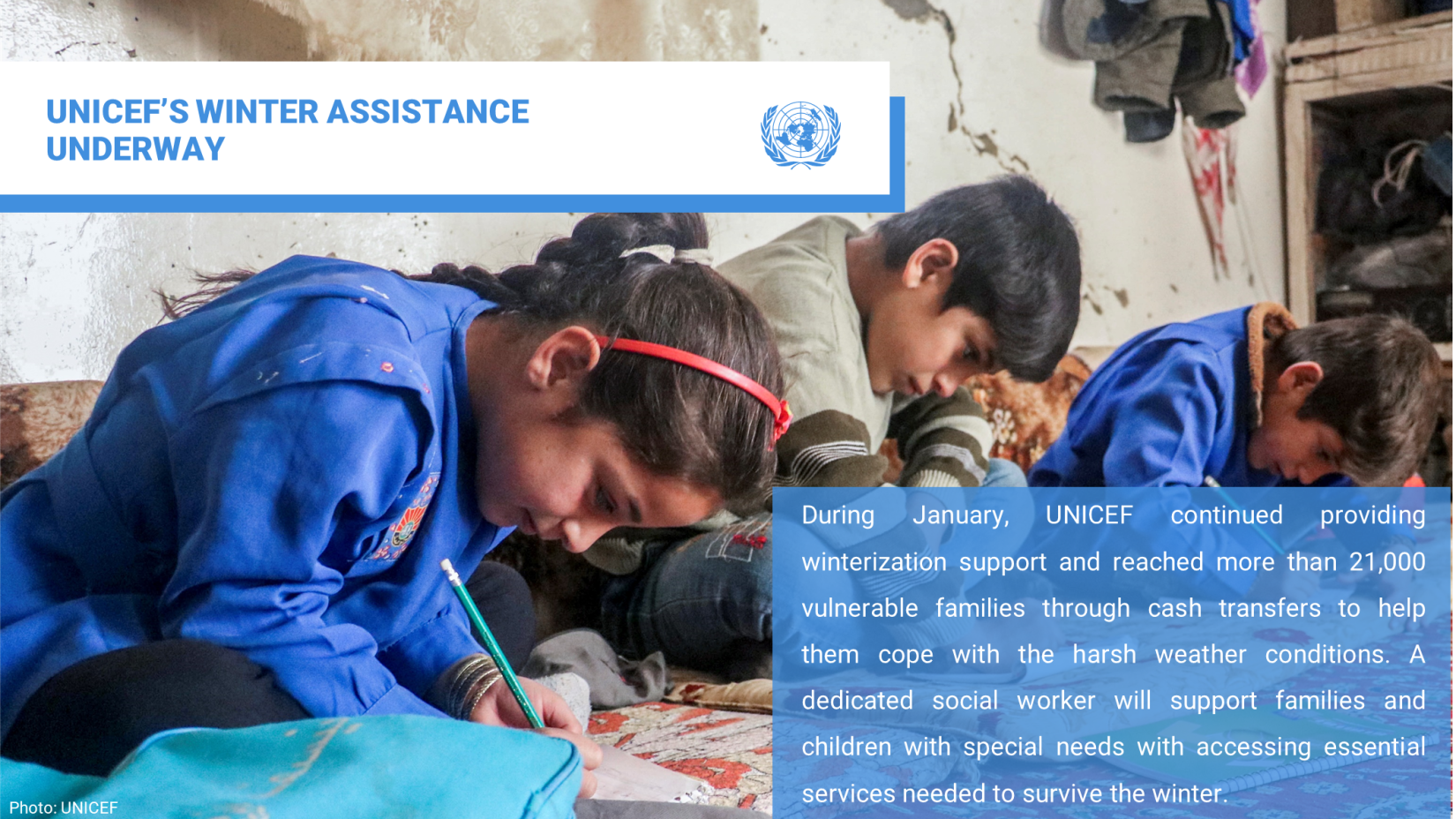 UNICEF WINTER ASSISTANCE UNDERWAY 
