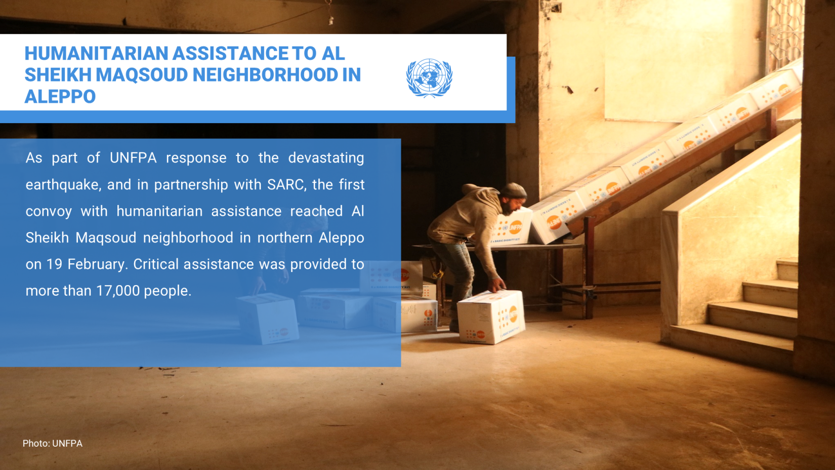 UNFPA HUMANITARIAN ASSISTANCE TO AL SHEIKH MAQSOUD NEIGHBORHOOD IN ALEPPO